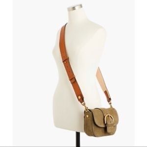 Olive Suede Buckle Crossbody Bag from J. Crew NWT